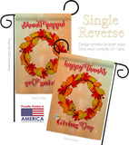 Thanksgiving Day Wreath - Thanksgiving Fall Vertical Impressions Decorative Flags HG192138 Made In USA