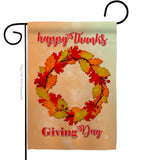 Thanksgiving Day Wreath - Thanksgiving Fall Vertical Impressions Decorative Flags HG192138 Made In USA