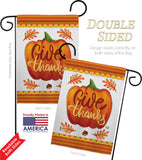 Pumpkin Give Thanks - Thanksgiving Fall Vertical Impressions Decorative Flags HG192139 Made In USA