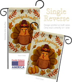 Pilgrim Turkey - Thanksgiving Fall Vertical Impressions Decorative Flags HG192283 Made In USA