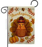 Pilgrim Turkey - Thanksgiving Fall Vertical Impressions Decorative Flags HG192283 Made In USA