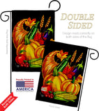 Grateful Cornucopia - Thanksgiving Fall Vertical Impressions Decorative Flags HG192655 Made In USA