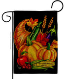 Grateful Cornucopia - Thanksgiving Fall Vertical Impressions Decorative Flags HG192655 Made In USA