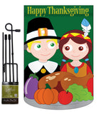 Thanksgiving - Thanksgiving Fall Vertical Applique Decorative Flags HG113033 Imported