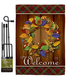 Fall Wreath - Thanksgiving Fall Vertical Impressions Decorative Flags HG113036 Imported