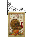 Thanksgiving Turkey - Thanksgiving Fall Vertical Impressions Decorative Flags HG113049 Made In USA