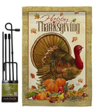 Thanksgiving Turkey - Thanksgiving Fall Vertical Impressions Decorative Flags HG113049 Made In USA