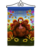 Gobble - Thanksgiving Fall Vertical Impressions Decorative Flags HG113051 Made In USA