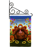 Gobble - Thanksgiving Fall Vertical Impressions Decorative Flags HG113051 Made In USA