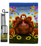 Gobble - Thanksgiving Fall Vertical Impressions Decorative Flags HG113051 Made In USA