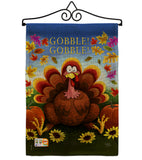 Gobble - Thanksgiving Fall Vertical Impressions Decorative Flags HG113051 Made In USA