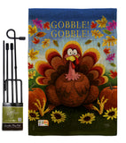 Gobble - Thanksgiving Fall Vertical Impressions Decorative Flags HG113051 Made In USA