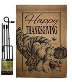 Happy Cornucopia - Thanksgiving Fall Vertical Impressions Decorative Flags HG113054 Made In USA