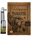 Happy Cornucopia - Thanksgiving Fall Vertical Impressions Decorative Flags HG113054 Made In USA