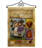 Thankful Pilgrims - Thanksgiving Fall Vertical Impressions Decorative Flags HG113057 Made In USA