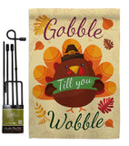 Gobble Till you Wabble - Thanksgiving Fall Vertical Impressions Decorative Flags HG113063 Made In USA