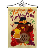 Happy Turkey Day - Thanksgiving Fall Vertical Impressions Decorative Flags HG113065 Made In USA