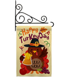 Happy Turkey Day - Thanksgiving Fall Vertical Impressions Decorative Flags HG113065 Made In USA