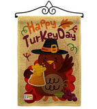 Happy Turkey Day - Thanksgiving Fall Vertical Impressions Decorative Flags HG113065 Made In USA