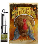 Let Us Give Thanks - Thanksgiving Fall Vertical Impressions Decorative Flags HG113066 Made In USA