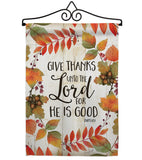 Give Thanks Unto the Lord - Thanksgiving Fall Vertical Impressions Decorative Flags HG113069 Made In USA