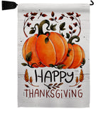 Thanksful Blessed - Thanksgiving Fall Vertical Impressions Decorative Flags HG113106 Made In USA