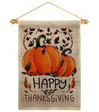 Thanksful Blessed - Thanksgiving Fall Vertical Impressions Decorative Flags HG113106 Made In USA