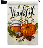 Thankful - Thanksgiving Fall Vertical Impressions Decorative Flags HG113107 Made In USA