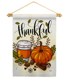 Thankful - Thanksgiving Fall Vertical Impressions Decorative Flags HG113107 Made In USA