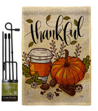 Thankful - Thanksgiving Fall Vertical Impressions Decorative Flags HG113107 Made In USA