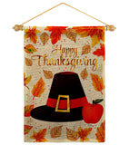 Capotain Thanksgiving - Thanksgiving Fall Vertical Impressions Decorative Flags HG113109 Made In USA