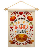 Thankful Giving - Thanksgiving Fall Vertical Impressions Decorative Flags HG113110 Made In USA