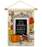 Grateful Heart - Thanksgiving Fall Vertical Impressions Decorative Flags HG113113 Made In USA