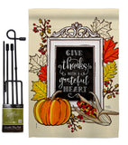 Grateful Heart - Thanksgiving Fall Vertical Impressions Decorative Flags HG113113 Made In USA