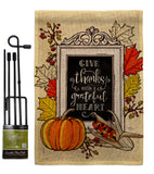 Grateful Heart - Thanksgiving Fall Vertical Impressions Decorative Flags HG113113 Made In USA