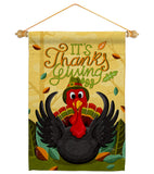 It's Thanks Turkey - Thanksgiving Fall Vertical Impressions Decorative Flags HG120014 Made In USA