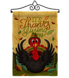 It's Thanks Turkey - Thanksgiving Fall Vertical Impressions Decorative Flags HG120014 Made In USA