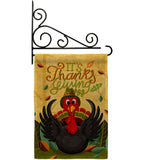 It's Thanks Turkey - Thanksgiving Fall Vertical Impressions Decorative Flags HG120014 Made In USA