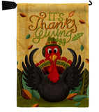 It's Thanks Turkey - Thanksgiving Fall Vertical Impressions Decorative Flags HG120014 Made In USA