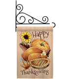 Happy Thanksgiving Feast - Thanksgiving Fall Vertical Impressions Decorative Flags HG137076 Made In USA