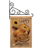 Happy Thanksgiving Feast - Thanksgiving Fall Vertical Impressions Decorative Flags HG137076 Made In USA