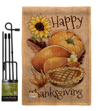 Happy Thanksgiving Feast - Thanksgiving Fall Vertical Impressions Decorative Flags HG137076 Made In USA