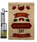 Thanksgiving Day The Best - Thanksgiving Fall Vertical Impressions Decorative Flags HG137114 Made In USA