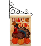 Thanksgiving Turkey - Thanksgiving Fall Vertical Impressions Decorative Flags HG137239 Made In USA