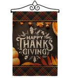 Happy Thanks Giving - Thanksgiving Fall Vertical Impressions Decorative Flags HG137264 Made In USA