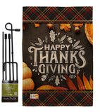 Happy Thanks Giving - Thanksgiving Fall Vertical Impressions Decorative Flags HG137264 Made In USA