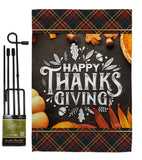 Happy Thanks Giving - Thanksgiving Fall Vertical Impressions Decorative Flags HG137264 Made In USA