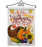 Thanksgiving Cornucopia - Thanksgiving Fall Vertical Impressions Decorative Flags HG137266 Made In USA