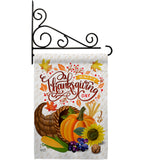 Thanksgiving Cornucopia - Thanksgiving Fall Vertical Impressions Decorative Flags HG137266 Made In USA