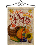 Thanksgiving Cornucopia - Thanksgiving Fall Vertical Impressions Decorative Flags HG137266 Made In USA